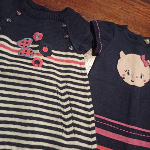Baby set 2 knitted dresses Orchestra like new for 1 month