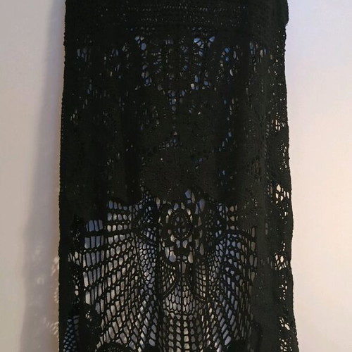 Women's long knitted blouse black, new, size L