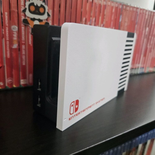3D принтиран NES стил капак за Nintendo Switch dock нов