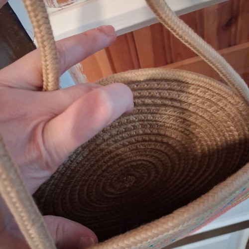 Straw shoulder bag, multicolored, 29×26cm