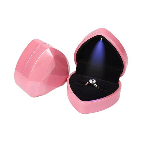 Rose wedding ring box new with projector and plush interior