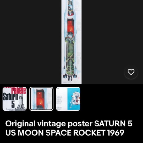 Space Age Moonwalk lithograph poster used, 1960s giant 170cm