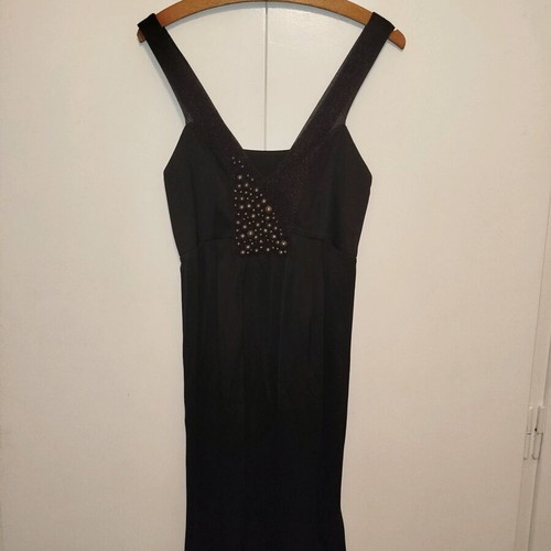 Black satin dress with straps like new, Crea Concept
