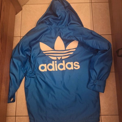 Adidas Originals Long Waterproof Jacket like new, blue, size S