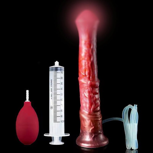 Horse Dildo 30CM καινούργιο με σύριγγα εκσπερμάτωσης και φούσκα από σιλικόνη 5CM πάχος