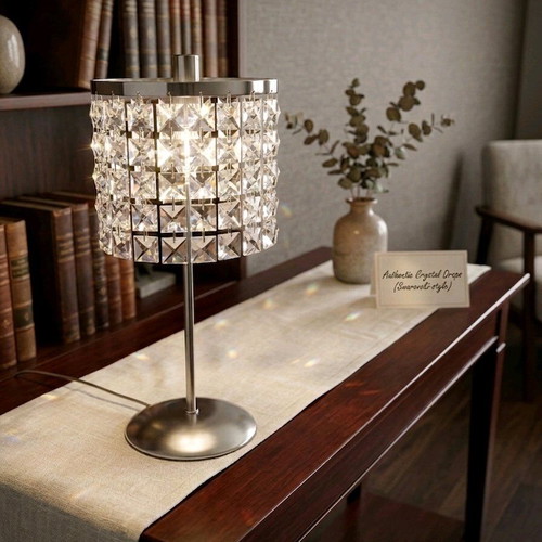 Table lamp with crystals like new