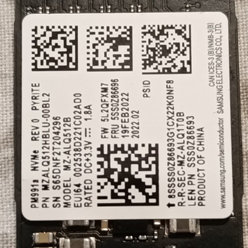M.2 SSD 512GB MZ-ALQ512B like new