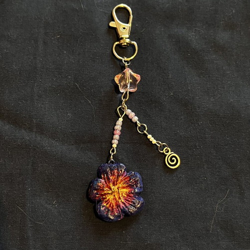 Alternative purple and blue keychain, handmade from scratch