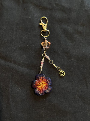 Alternative purple and blue keychain, handmade from scratch