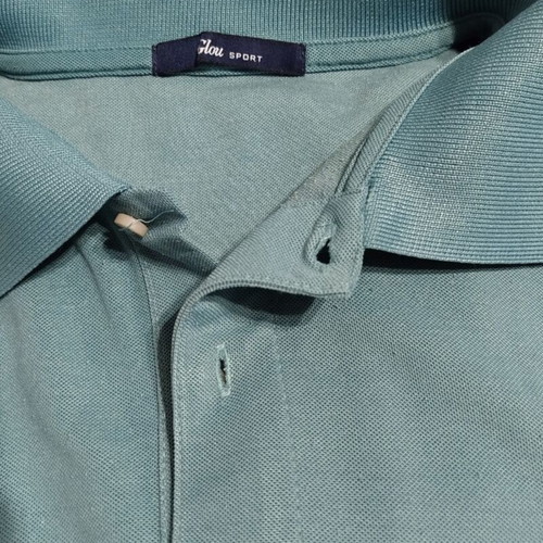Glou Sport men's polo shirt, petrol blue, size L