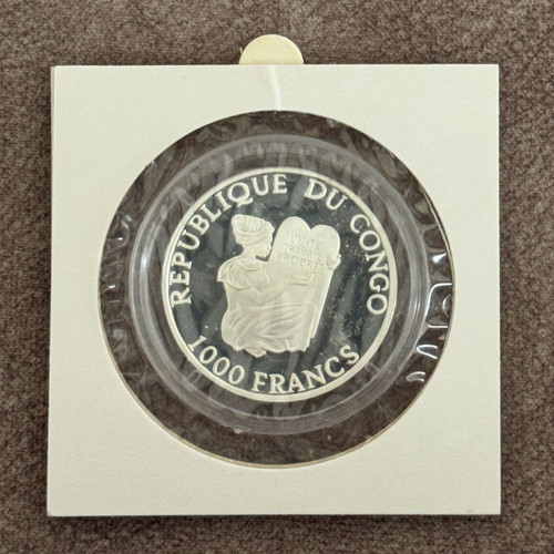Congo 1997 1000 Francs FIFA World Cup 1998 France Silver Proof Coin