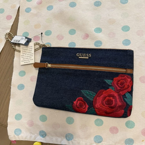 Guess Jean handbag new with chain and card pocket, blue
