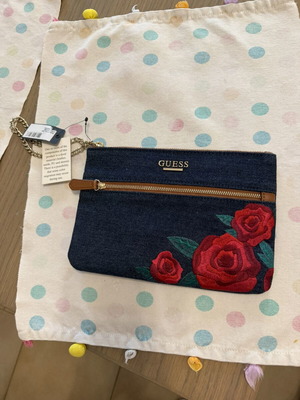 Guess Jean handbag new with chain and card pocket, blue