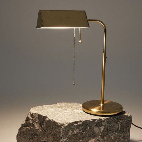 Brass table lamp Sölken Leuchten used, 1970s