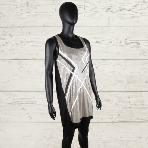 Atos Lombardini women's dress size L used, black and white sleeveless
