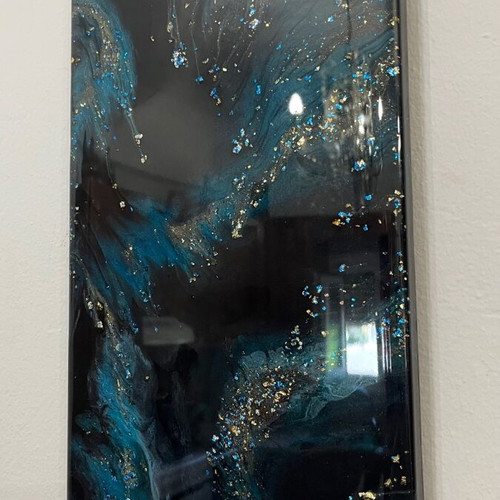 Canvas with resin decorative art 25x50cm new