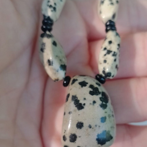 Dalmatian Jasper Handmade Necklace like new, natural stones