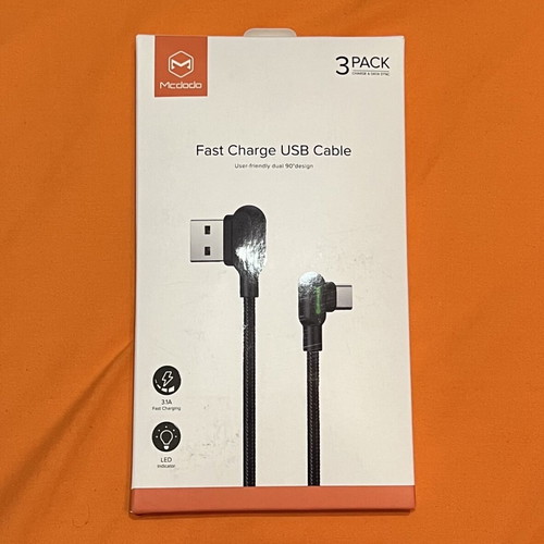 McDodo USB-C to USB charging cables new, pack of 3