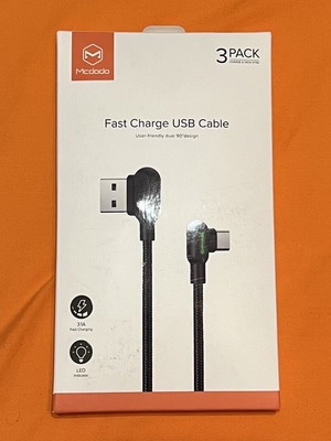 Καλώδια φόρτισης McDodo USB-C σε USB, καινούργια, πακέτο 3 τεμαχίων