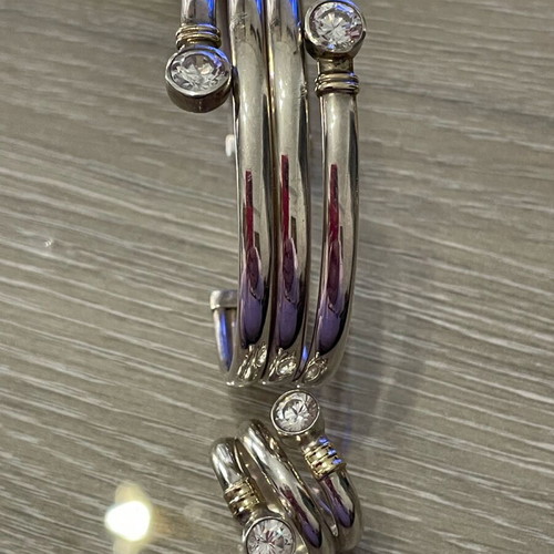 Silver gold 925, 585 bracelet and ring set used