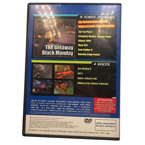 PS2 demo disc with 8 French games
