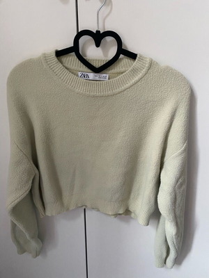 Crop top sweater Zara used, soft fabric, small, beige-yellow