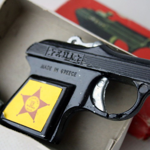 Interpol FBI Biopad toy pistol new, Greek antique