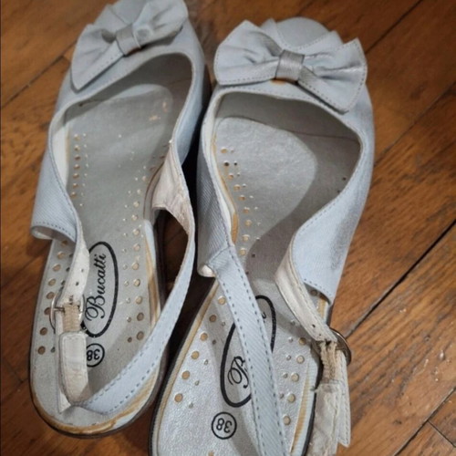 White peep toe platform pumps size 38, new