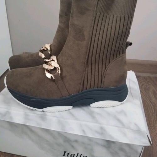 Sock-style boots new, suede, platform, size 39