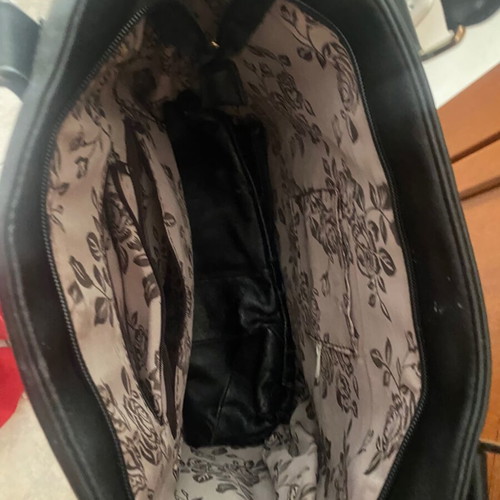 Vintage black shoulder bag made of eco leather like new