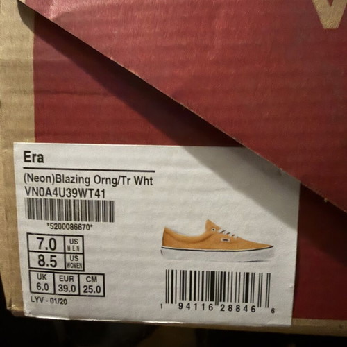 Vans sneakers new, orange, size 39