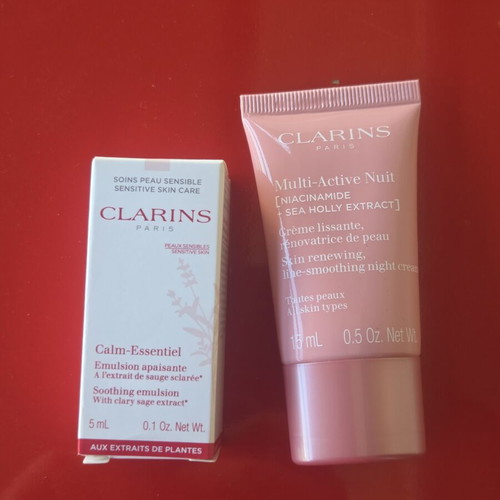 Clarins Travel Set Multi-Active Nuit 15ml and Calm-Essentiel 5ml new