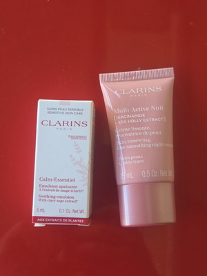 Clarins Travel Set Multi-Active Nuit 15ml and Calm-Essentiel 5ml new