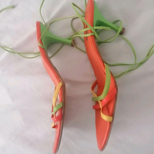 Dodici leather sandals used, size 38, multicolor