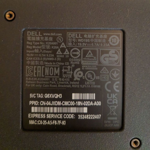 Dell WD19S 130W USB-C Docking Station like new with HDMI, DisplayPort, PD and Ethernet