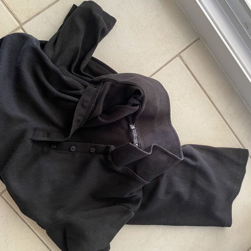 Zara midi ribbed cotton dress black, like new