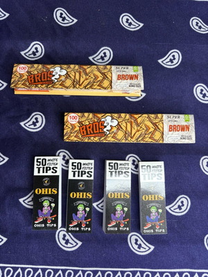 Mega Smokers Combo 200 pack with Bros Brown Papers and Ohis Paper Tips