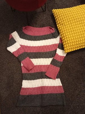 Knitted blouse dress used, multicolor, size S