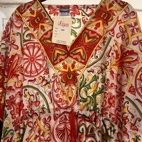 Dress with shirring, new, one size