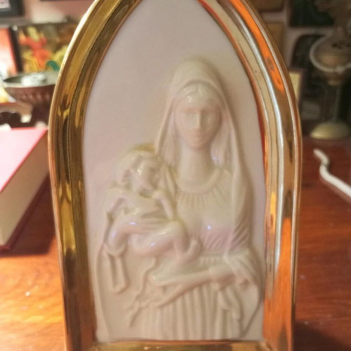 Porcelain Panagia image Crown Bavaria like new, 18×10cm