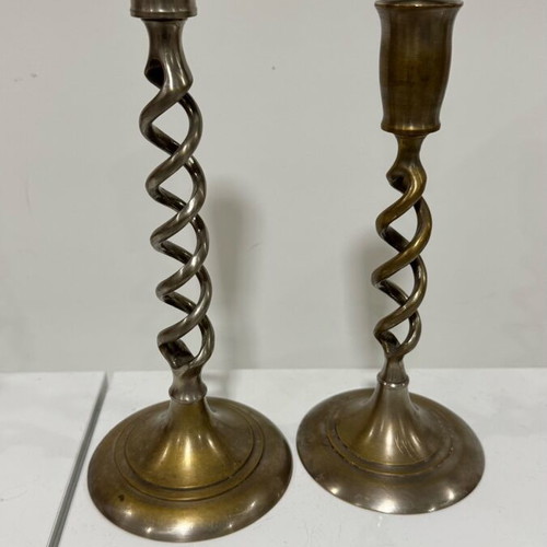 Metal candlesticks used, set of 2