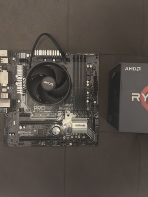 ASRock AB350M Pro4 μητρική με Ryzen 7 1700, 8GB DDR4, stock cooler μεταχειρισμένο
