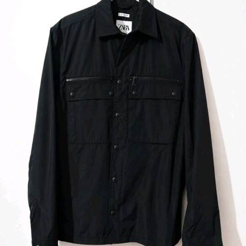 Zara black waterproof jacket overshirt S like new