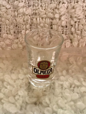 Olmeca Tequila shot glass collectible, new, 1990