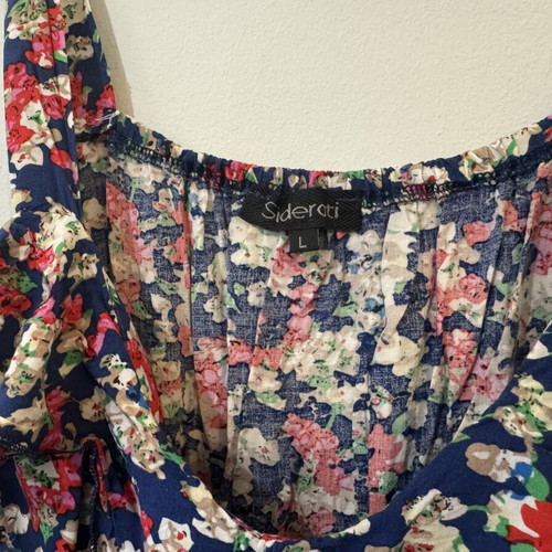 Floral One-Piece Jumpsuit like new, size Large, blue multicolor