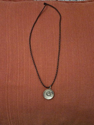 Silver 925 Sombrero pendant new with brown cord