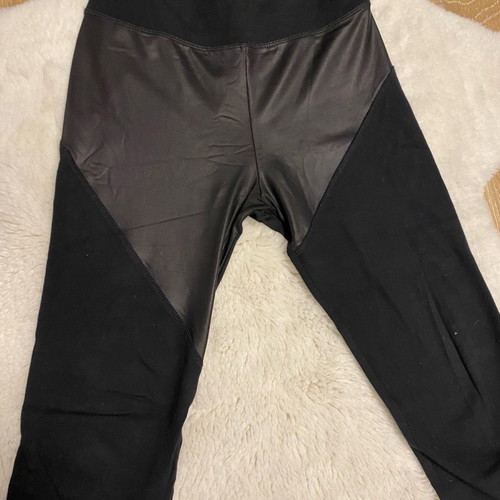 Bodytalk leggings S with leather effect used, black