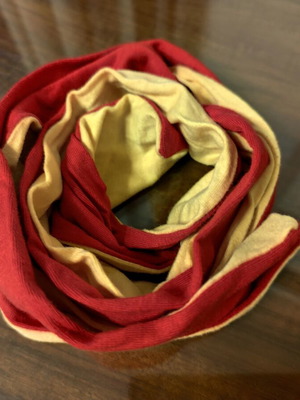 Vintage two-tone cotton belt like new, adjustable, red and yellow