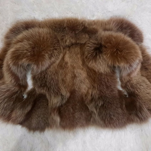 Vest of natural fur used, size M, beige and brown