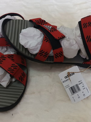 Adidas sandals size 43 new black and red